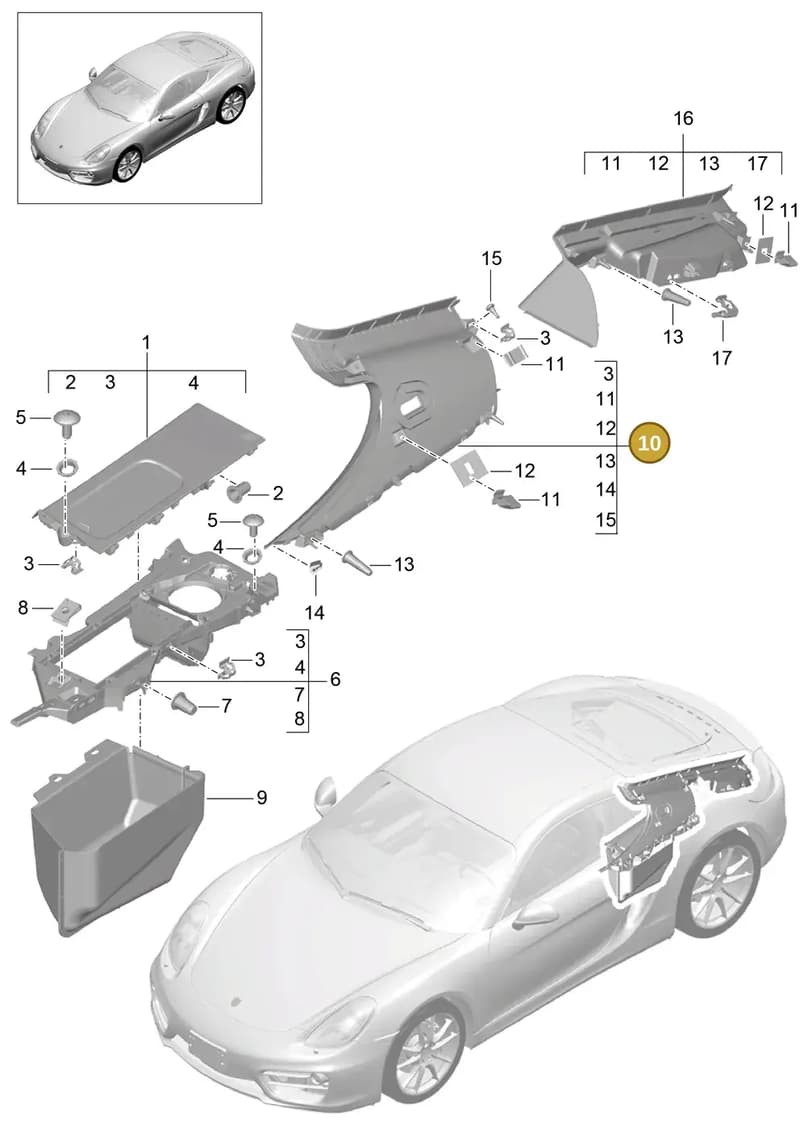 981555188012F0 — Porsche Cayman (2013-2016) diagram p40807030, position 10