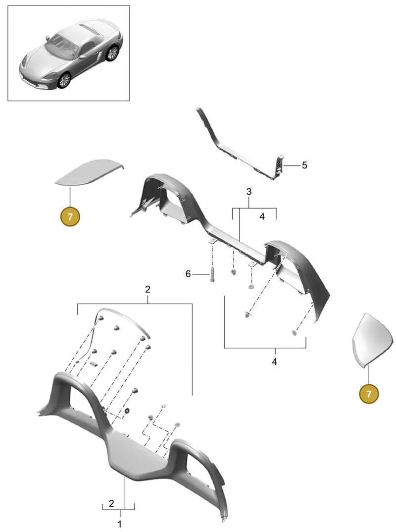 98155526307V04 — Porsche Boxster (2016-2019) diagram p48807030, position 7