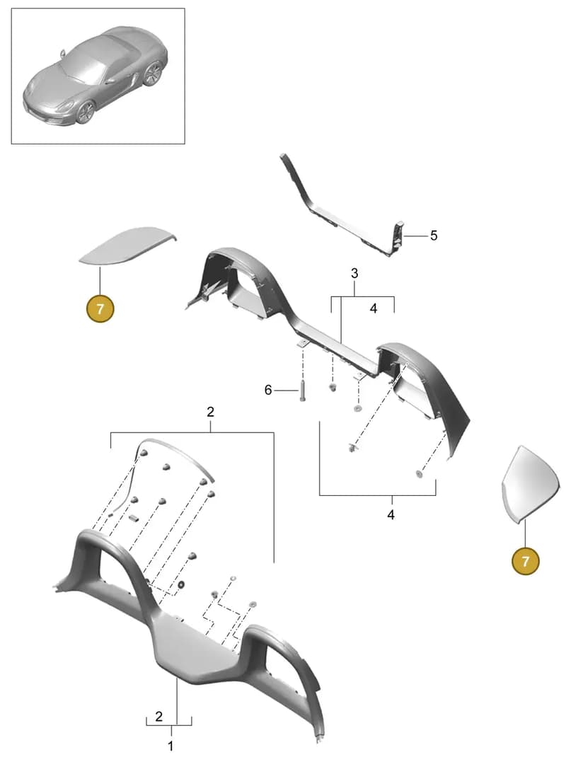 98155526408 — Porsche Boxster (2012-2016) diagram p39807030, position 7