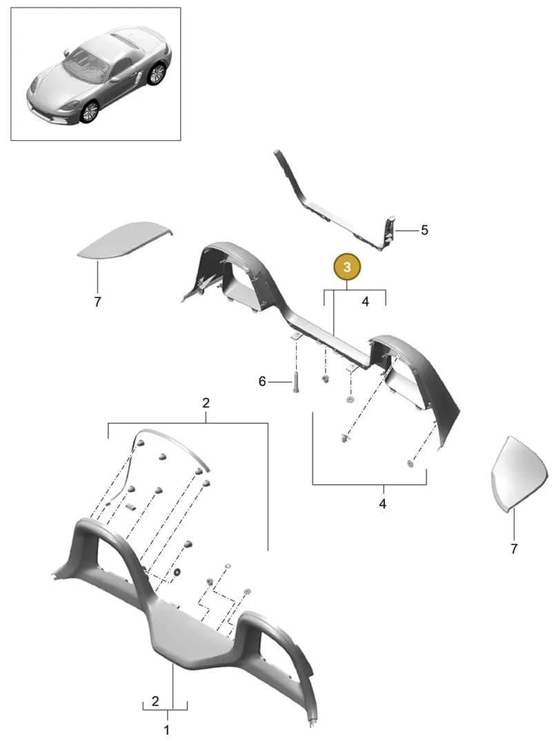98155533104V04 — Porsche Boxster (2016-) diagram p48807030, position 3