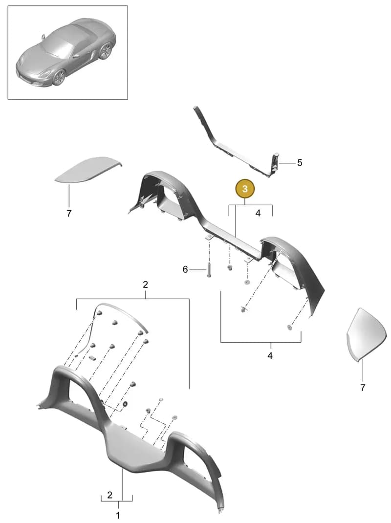 98155533105 — Porsche Boxster (2012-2016) diagram p39807030, position 3