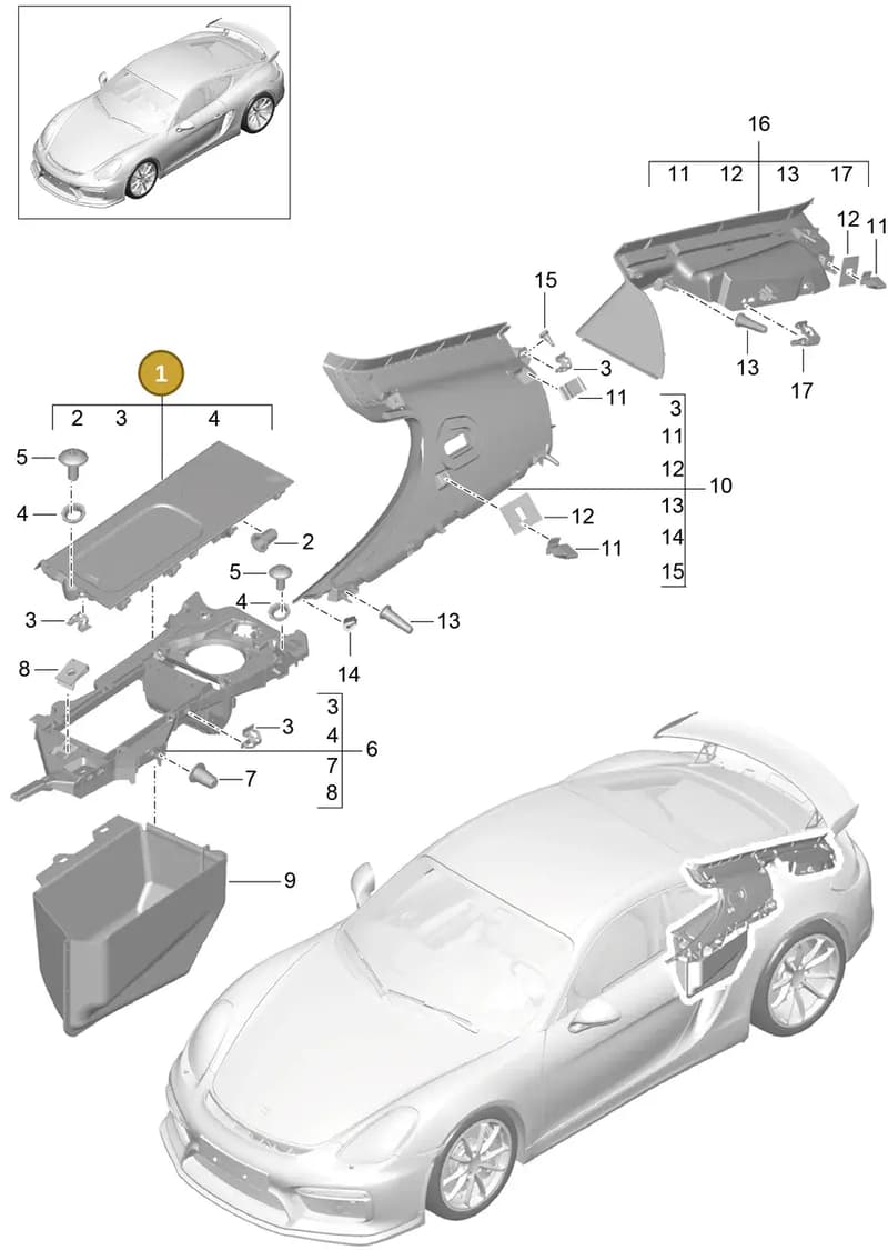 981555341011E0 — Porsche Cayman GT4 (2015-2016) diagram p45807030, position 1