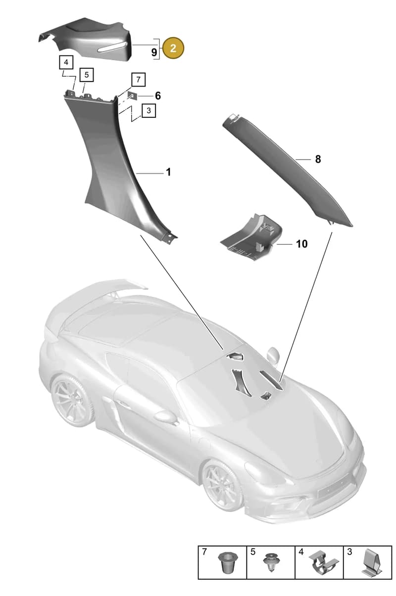 981555451801E0 — Porsche Cayman GT4 (2019-) diagram p55807200, position 2