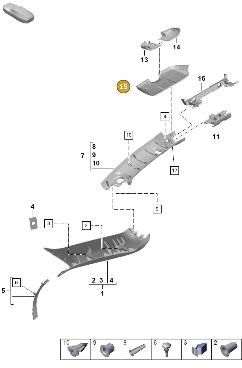 981555525011E0 — Porsche Boxster Spyder (2019-) diagram p54807500, position 15