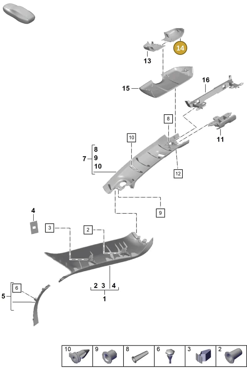 981555526001E0 — Porsche Boxster Spyder (2019-) diagram p54807500, position 14
