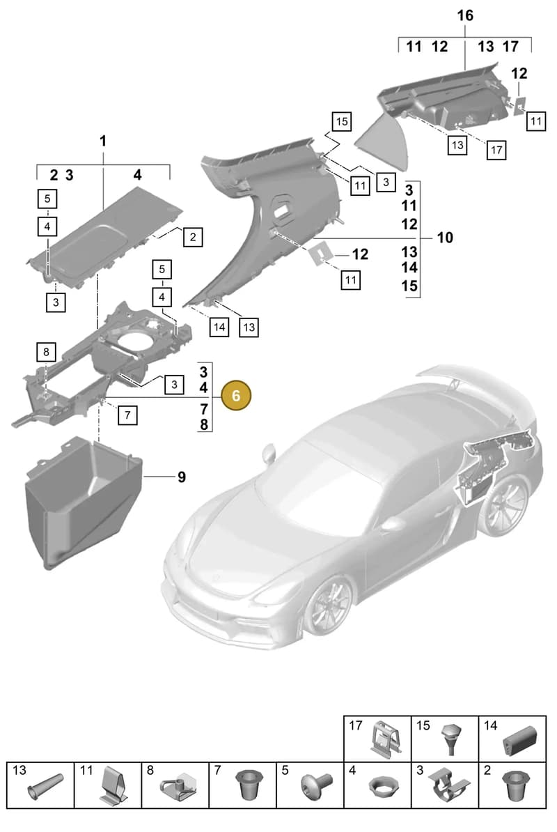 98155557500 — Porsche Cayman (2019-2022) diagram p55807300, position 6