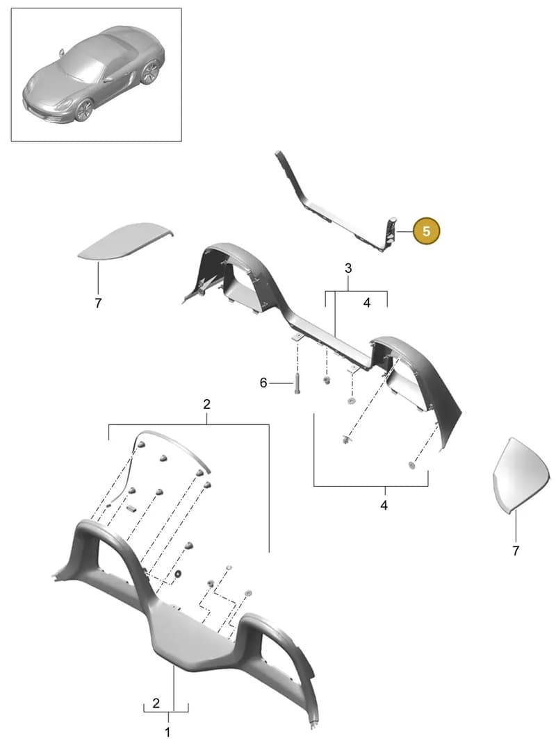 981555751021E0 — Porsche Boxster (2012-2016) diagram p39807030, position 5
