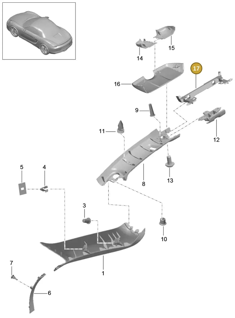 981555825011E0 — Porsche Boxster (2012-2016) diagram p39807055, position 17