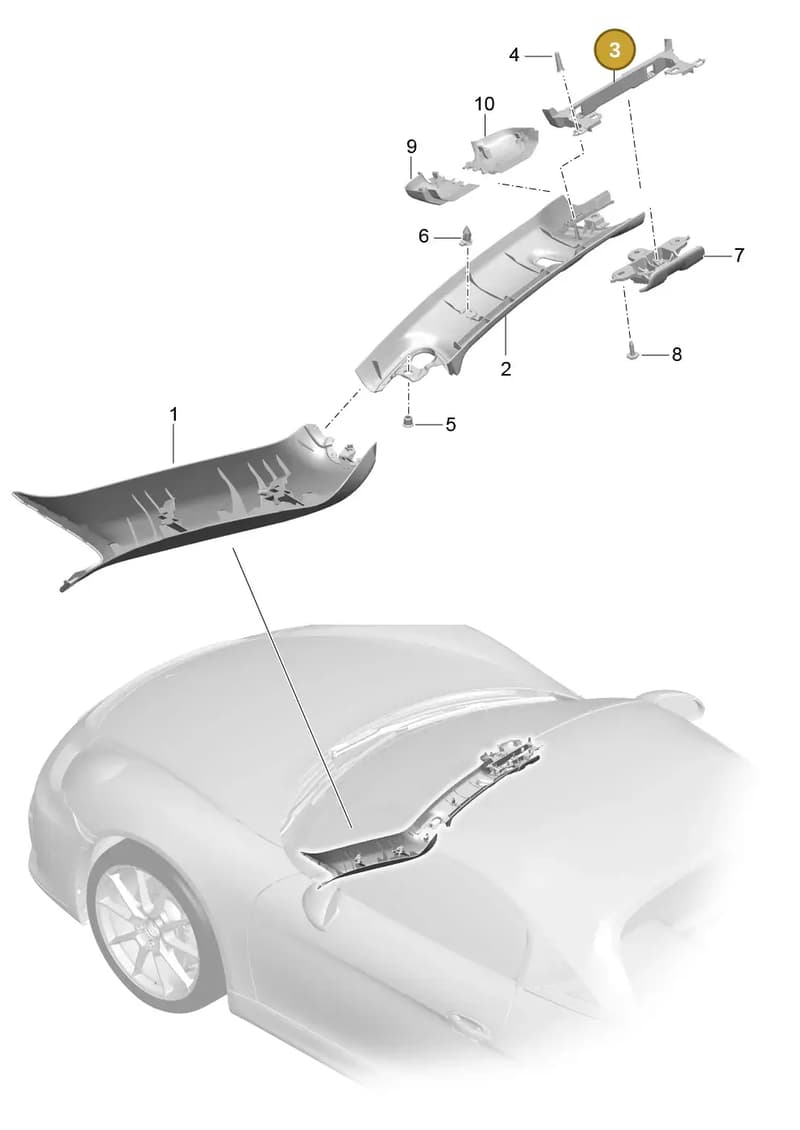 981555825011E0 — Porsche Boxster Spyder (2015-2016) diagram p46807050, position 3