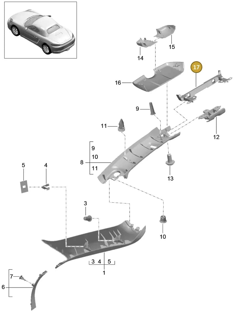 981555825011E0 — Porsche Boxster (2016-) diagram p48807055, position 17