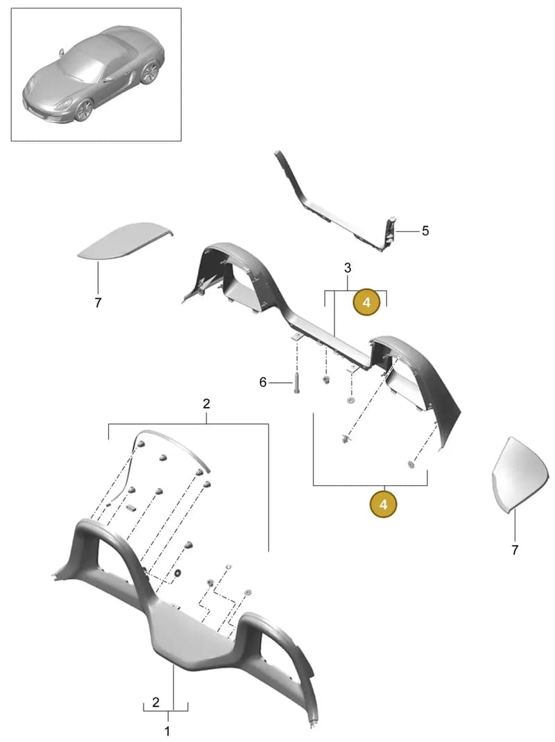 98155593100 — Porsche Boxster (2012-2016) diagram p39807030, position 4