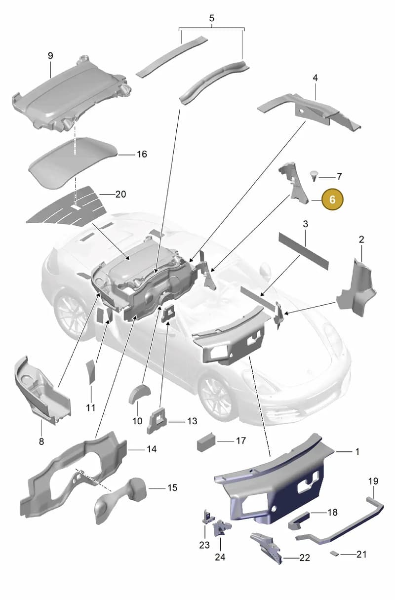 98155660301 — Porsche Boxster (2012-2016) diagram p39807080, position 6