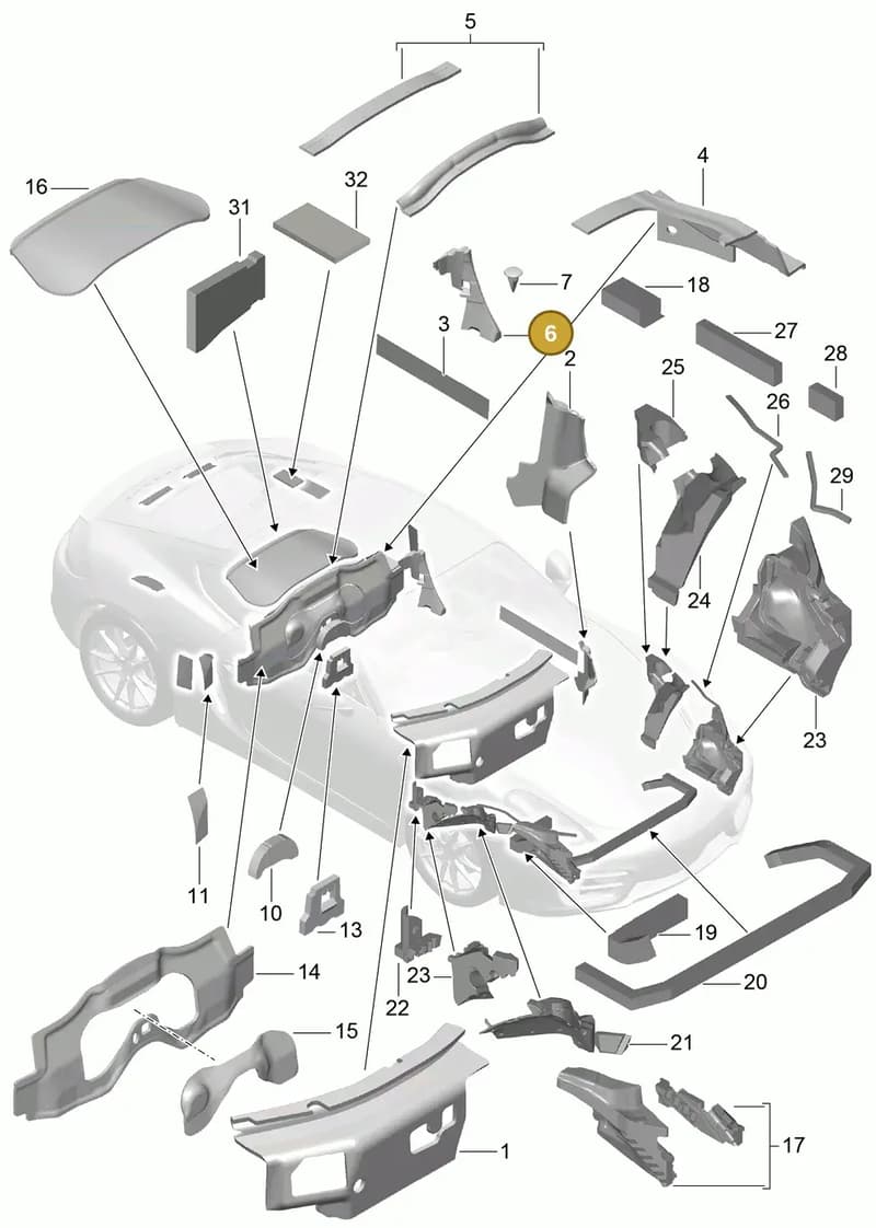98155660301 — Porsche Cayman (2013-2016) diagram p40807080, position 6