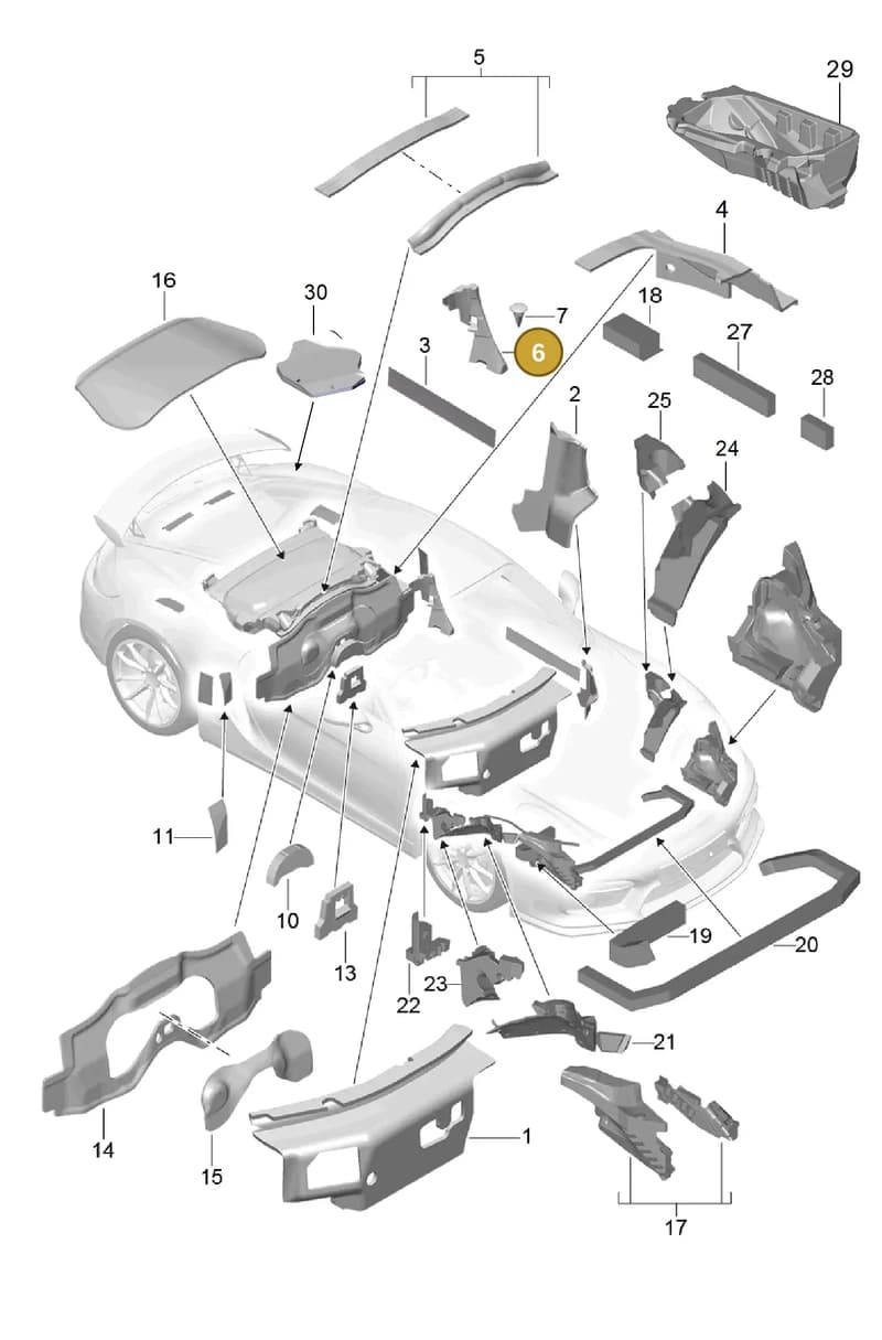 98155660301 — Porsche Cayman GT4 (2015-2016) diagram p45807080, position 6