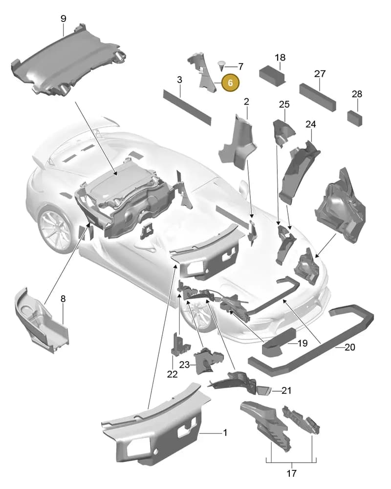 98155660301 — Porsche Boxster Spyder (2015-2016) diagram p46807080, position 6