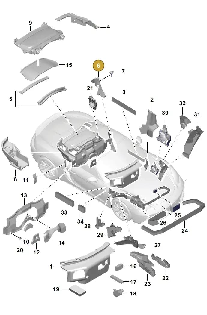 98155660301 — Porsche Boxster (2016-2019) diagram p48807080, position 6