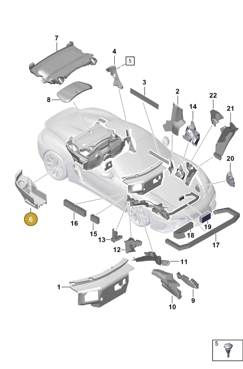 98155662301 — Porsche Boxster Spyder (2019-2020) diagram p54807800, position 6