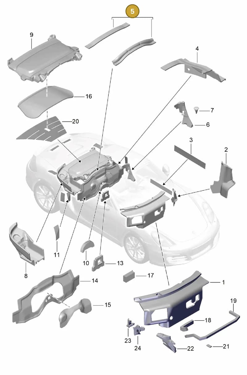 98155664500 — Porsche Boxster (2012-2016) diagram p39807080, position 5