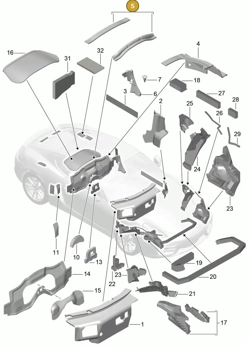 98155664500 — Porsche Cayman (2013-2016) diagram p40807080, position 5