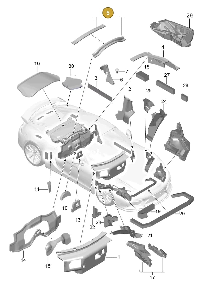 98155664500 — Porsche Cayman GT4 (2015-2016) diagram p45807080, position 5