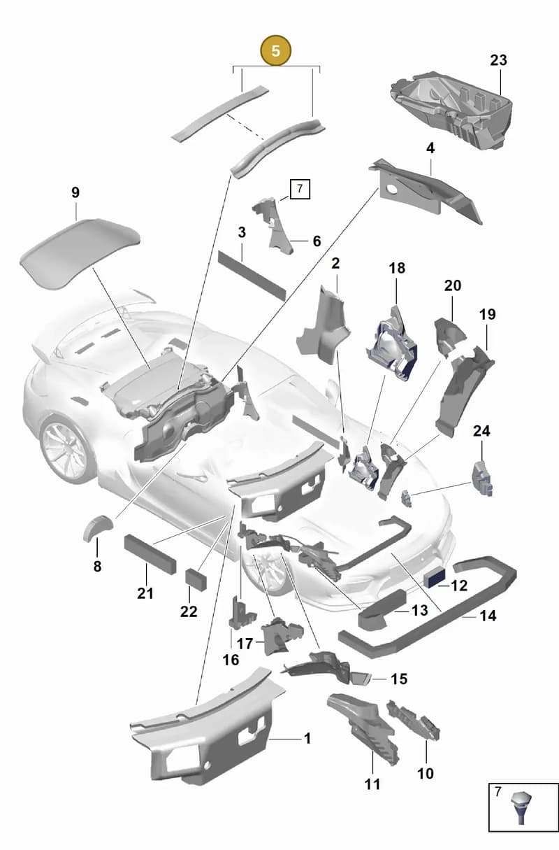 98155664500 — Porsche Cayman (2019-2022) diagram p55807800, position 5