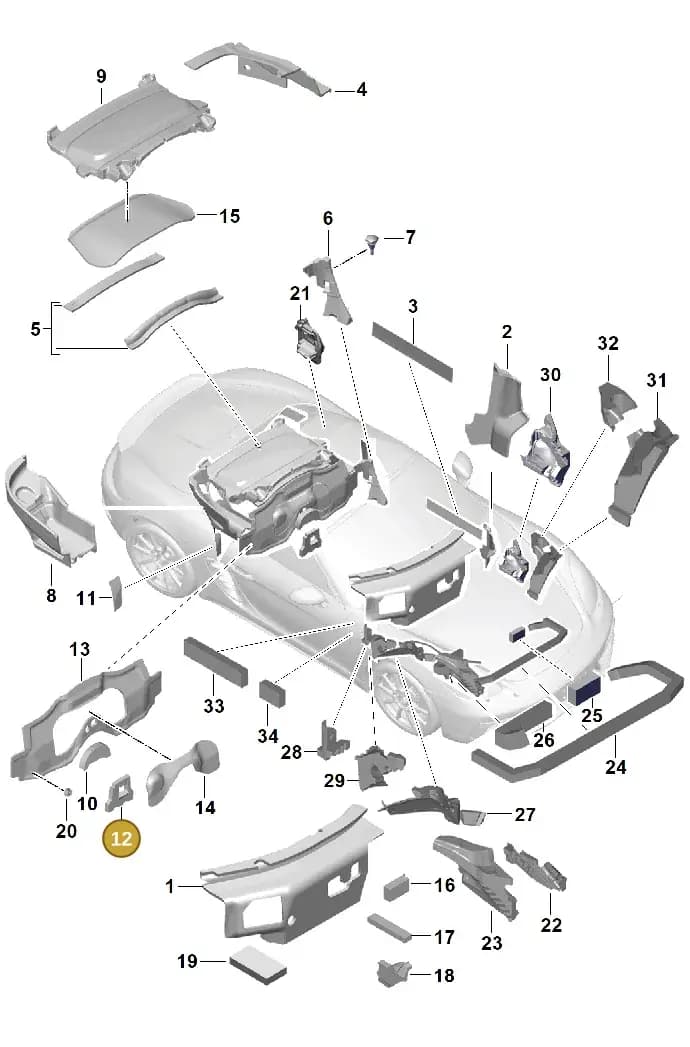 98155668102 — Porsche Boxster (2016-2019) diagram p48807080, position 12