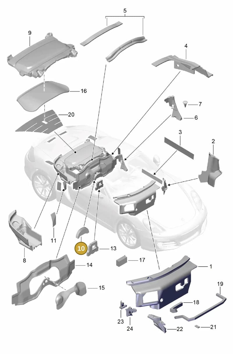 98155668301 — Porsche Boxster (2012-2016) diagram p39807080, position 10