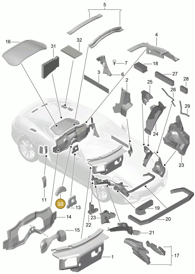 98155668301 — Porsche Cayman (2013-2016) diagram p40807080, position 10