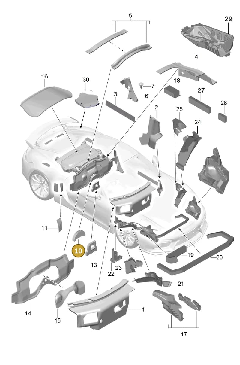 98155668301 — Porsche Cayman GT4 (2015-2016) diagram p45807080, position 10