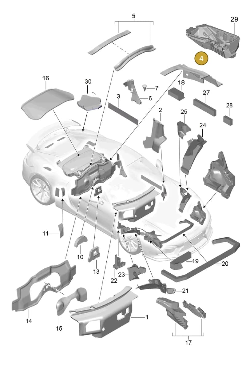 98155672100 — Porsche Cayman GT4 (2015-2016) diagram p45807080, position 4