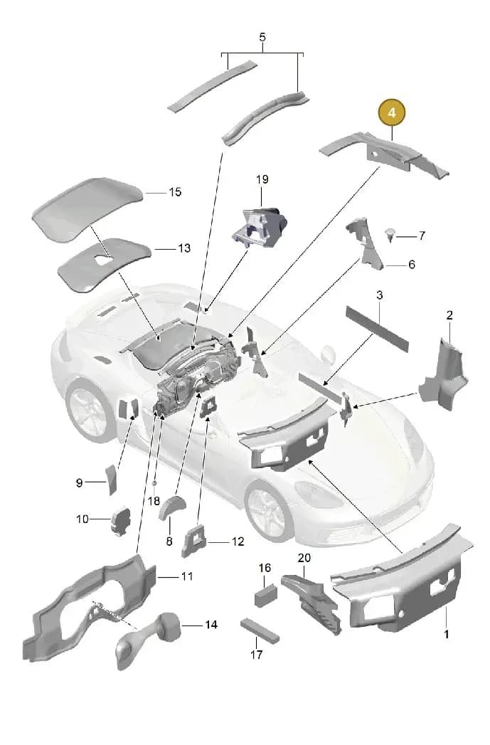 98155672101 — Porsche Cayman (2016-2019) diagram p50807080, position 4