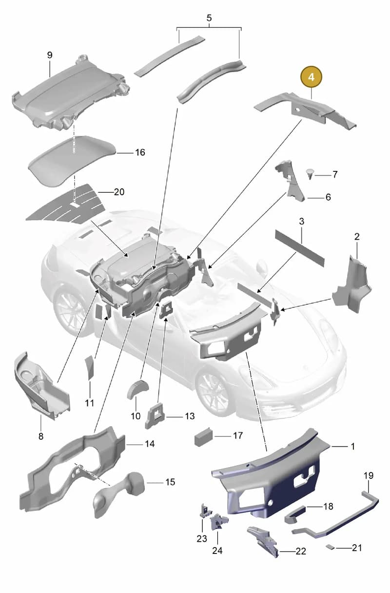 98155672200 — Porsche Boxster (2012-2016) diagram p39807080, position 4