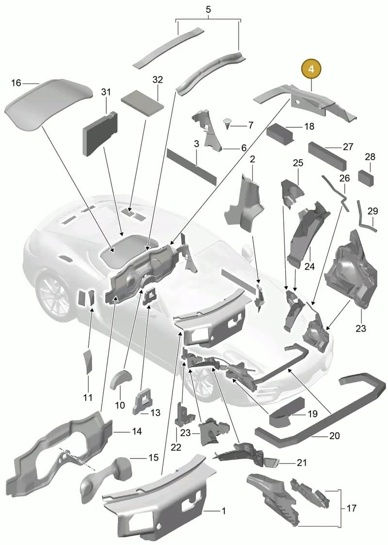 98155672200 — Porsche Cayman (2013-2016) diagram p40807080, position 4