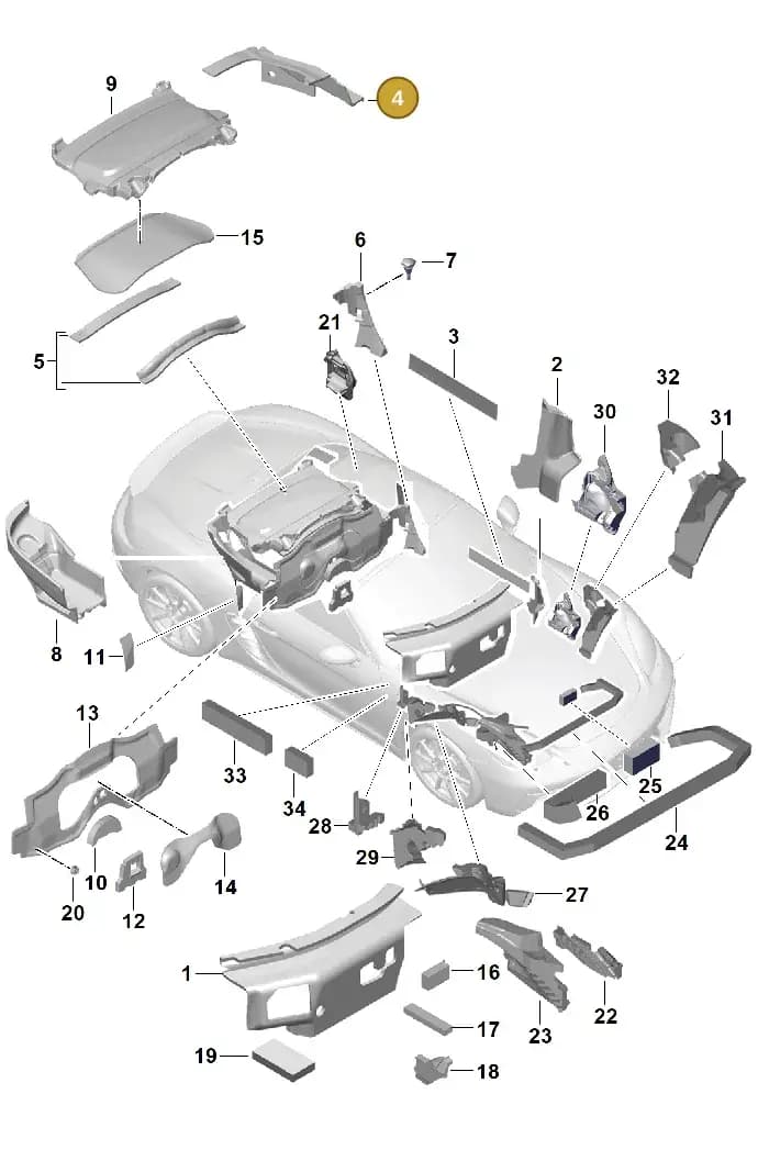 98155672202 — Porsche Boxster (2016-2019) diagram p48807080, position 4