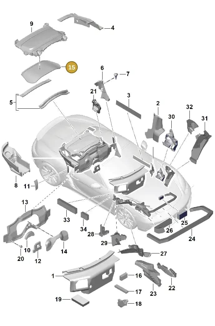 98155674302 — Porsche Boxster (2016-2019) diagram p48807080, position 15