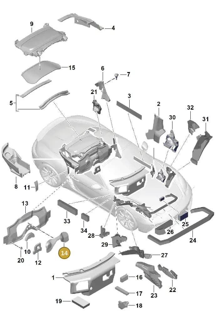 98155674502 — Porsche Boxster (2016-2019) diagram p48807080, position 14
