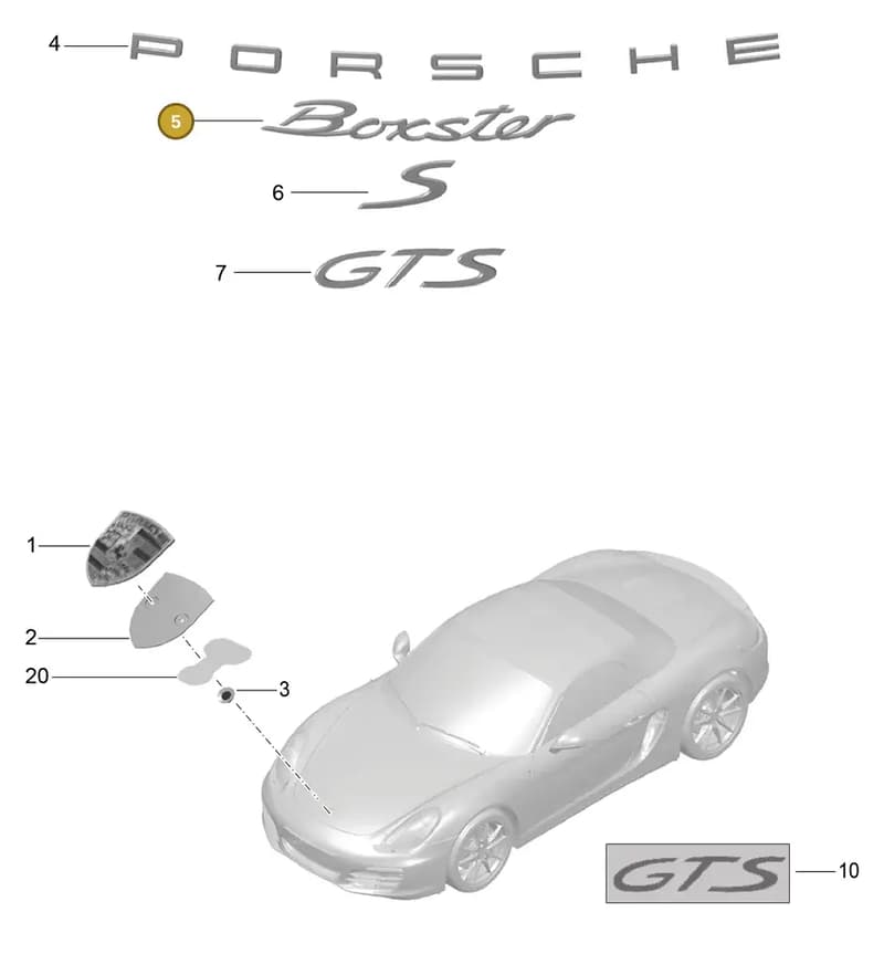 98155923701 — Porsche Boxster (2012-2016) diagram p39810000, position 5