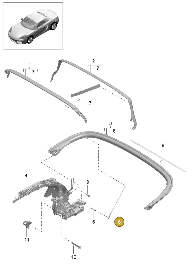 98156143300 — Porsche Boxster (2016-2019) diagram p48811010, position 6