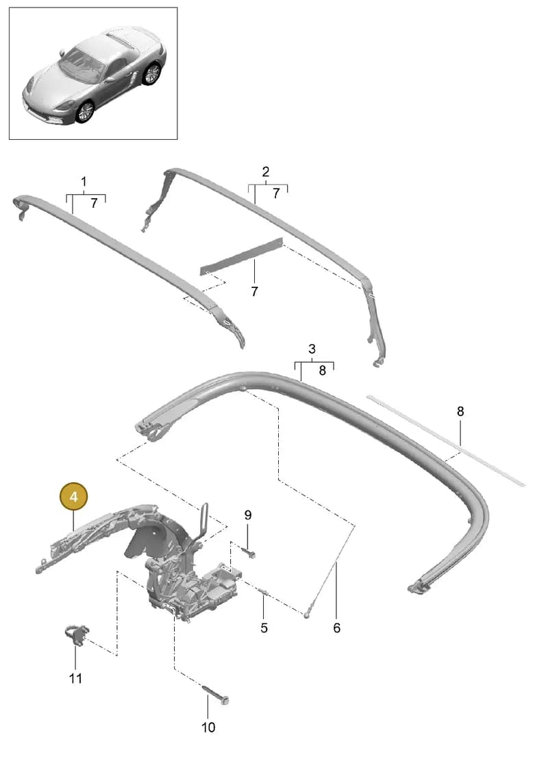 98156191406 — Porsche Boxster (2016-2019) diagram p48811010, position 4
