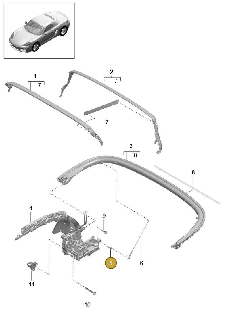 98156193400 — Porsche Boxster (2016-2019) diagram p48811010, position 5