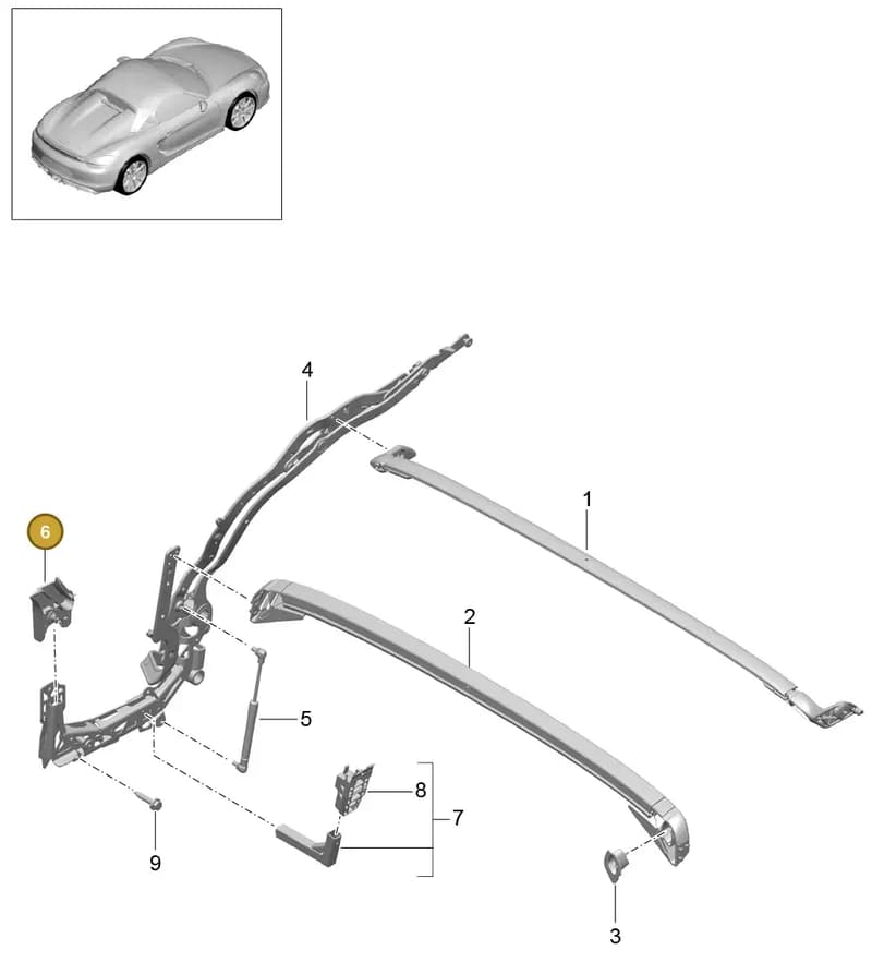 98156193500 — Porsche Boxster Spyder (2015-2016) diagram p46811010, position 6