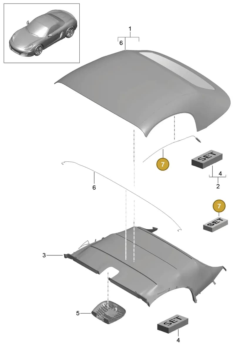 98156193900 — Porsche Boxster (2012-2016) diagram p39811000, position 7