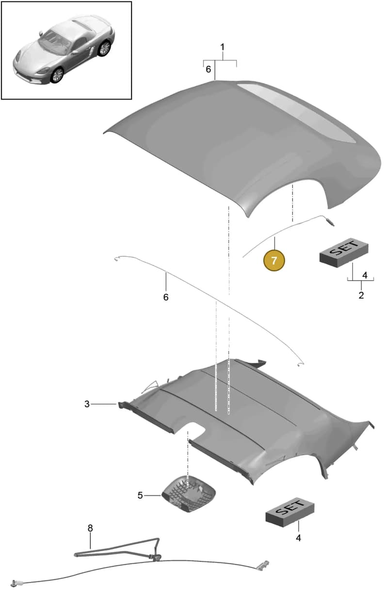 98156193900 — Porsche Boxster (2016-2019) diagram p48811000, position 7