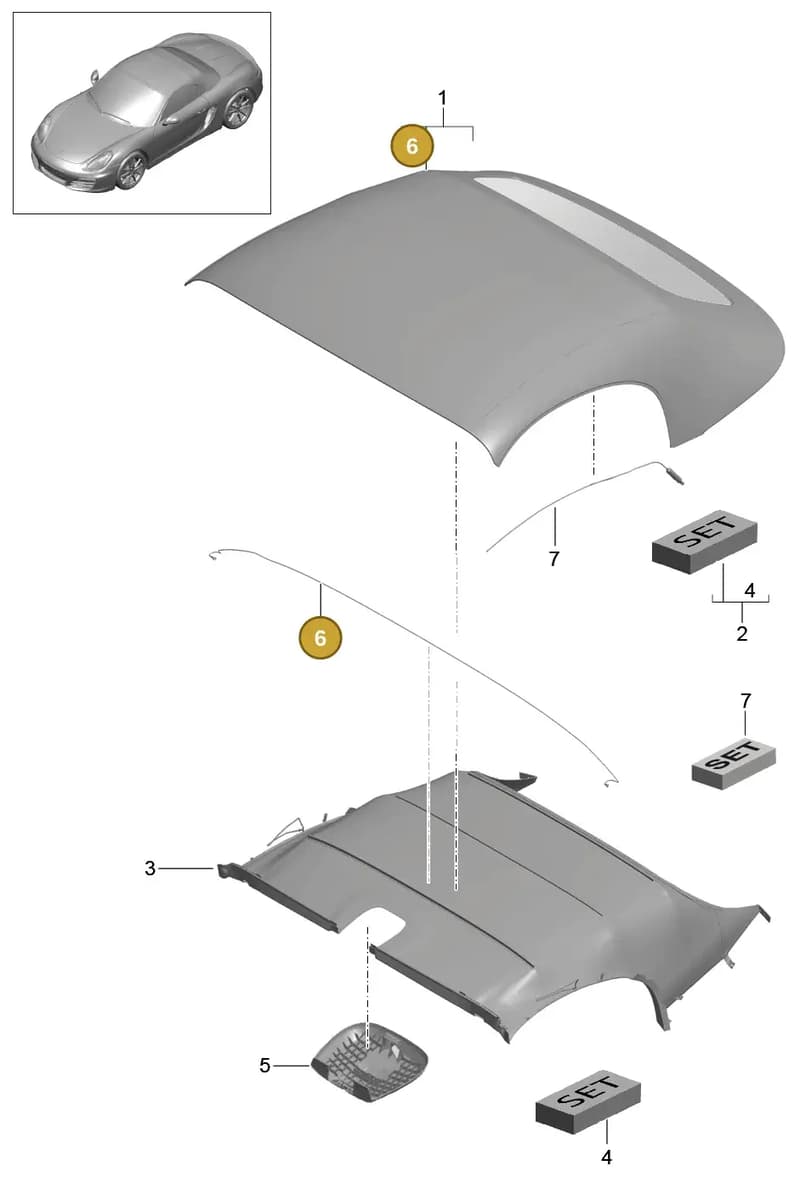 98156195700 — Porsche Boxster (2012-2016) diagram p39811000, position 6