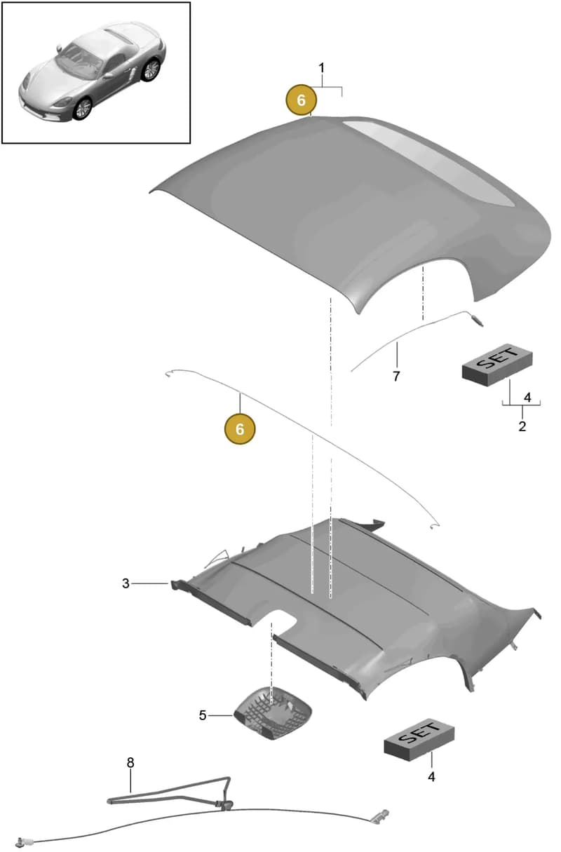 98156195700 — Porsche Boxster (2016-2019) diagram p48811000, position 6