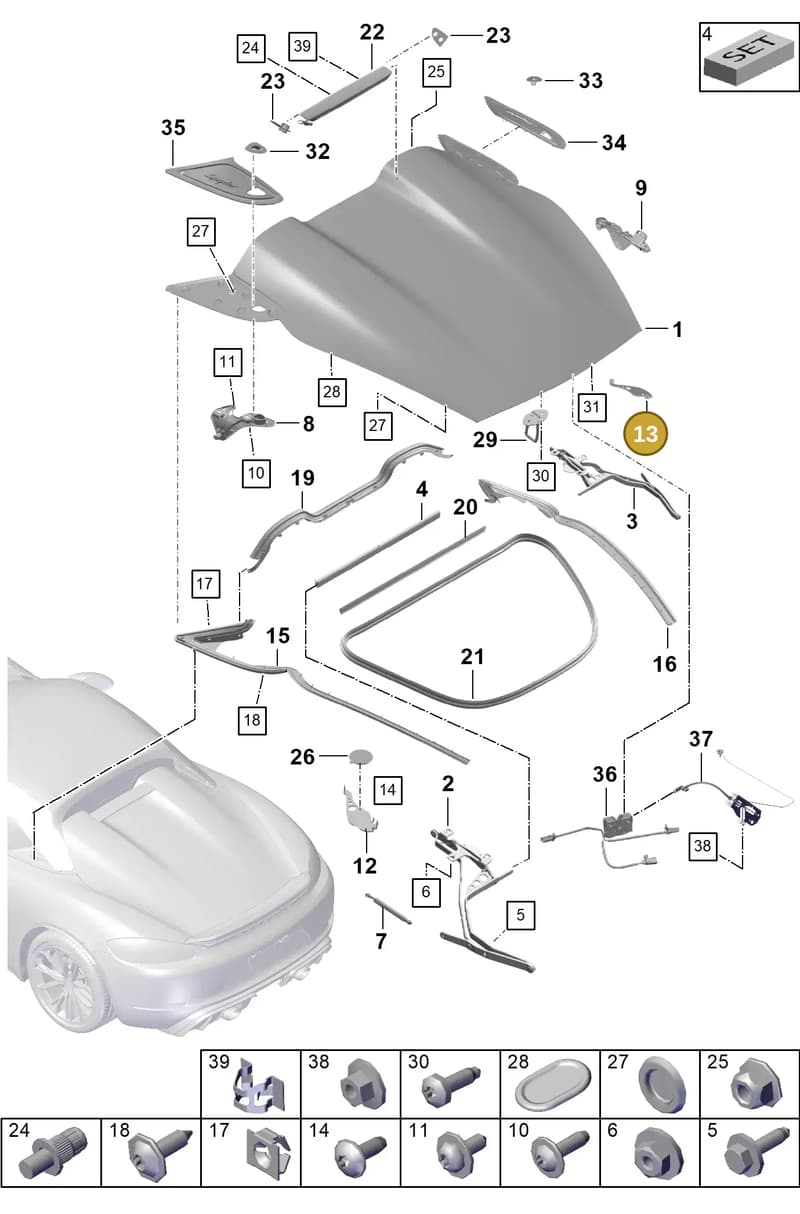98156753402 — Porsche Boxster Spyder (2019-2020) diagram p54803050, position 13