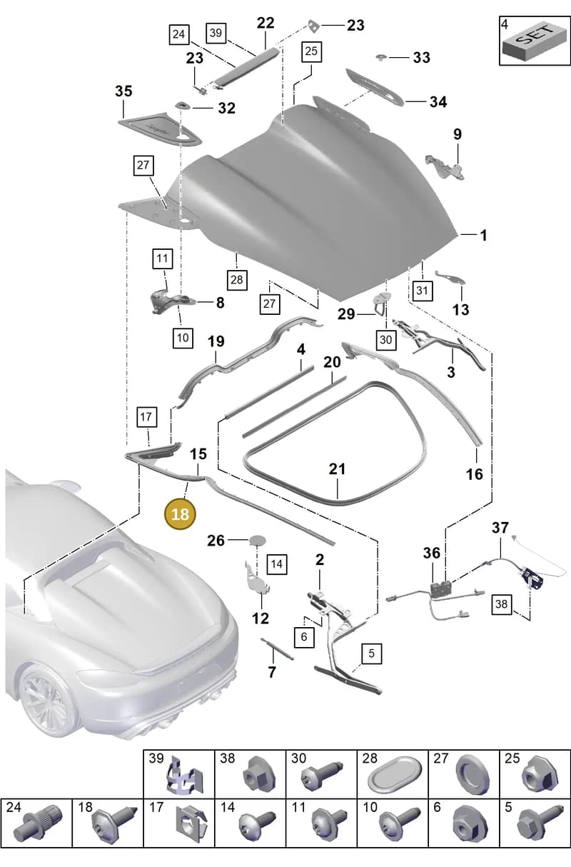 98156768102 — Porsche Boxster Spyder (2019-2020) diagram p54803050, position 18