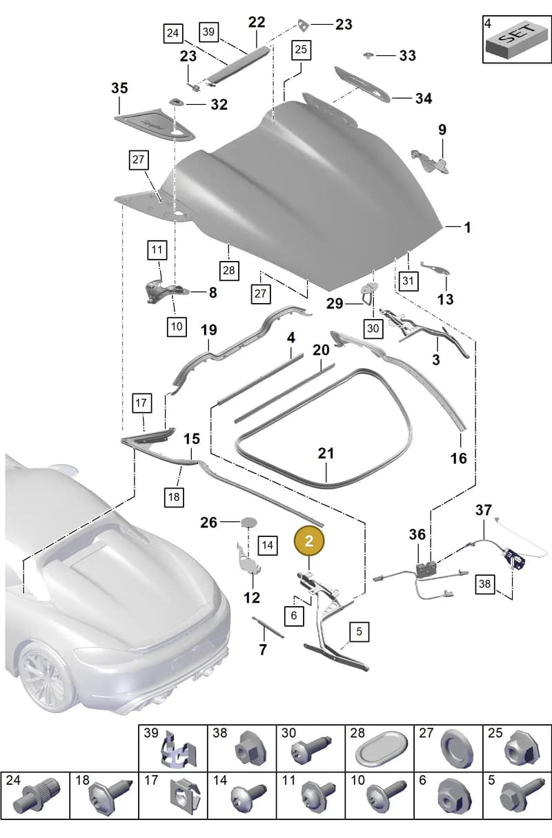 98156790703GRV — Porsche Boxster Spyder (2019-2020) diagram p54803050, position 2