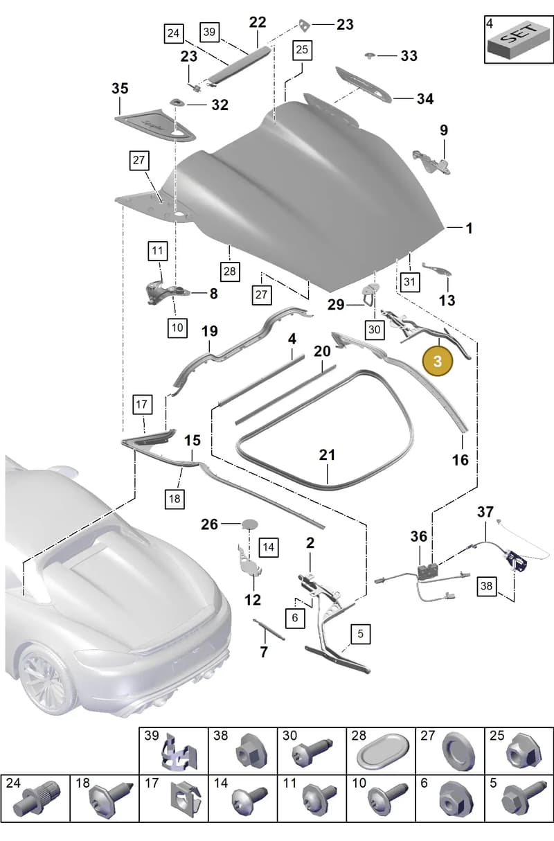 98156790802GRV — Porsche Boxster Spyder (2019-2020) diagram p54803050, position 3
