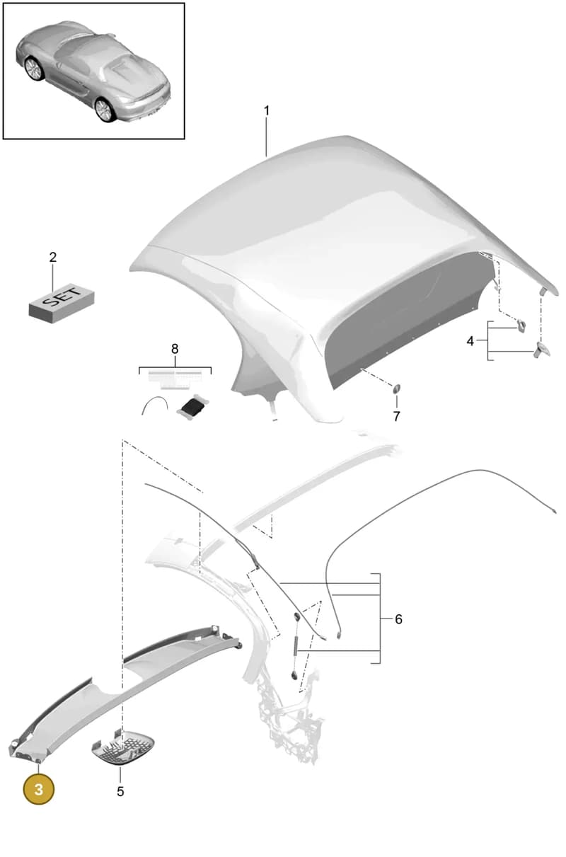 98156795303 — Porsche Boxster Spyder (2015-2016) diagram p46811000, position 3